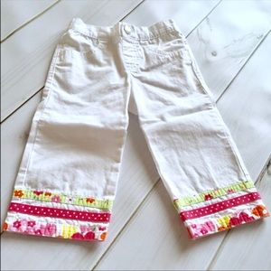 GYMBOREE White Pants Decorative Hems